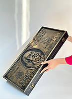 Нарди дерев'яні подарункові Долар 68х32см нарди довгі, фото 3