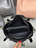 Темна пудра з логотипом - елегантний, стильний, зручний комплект сумка + клатч (2505), фото 7