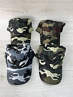 Мужская кепка демисезонная камуфляжная коттон размер 56-61, цвета миксом