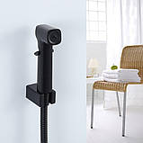 Гігієнічний набір FRAP F022-6 (лійка, шланг, кронштейн), чорний, фото 3