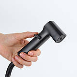 Гігієнічний набір FRAP F022-6 (лійка, шланг, кронштейн), чорний, фото 4