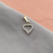 Підвіска срібна із золотою напайкою сердечко та білими круглими цирконами