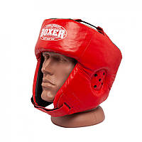 Шлем Боксерский BOXER L кожа 0,8-1 мм красный