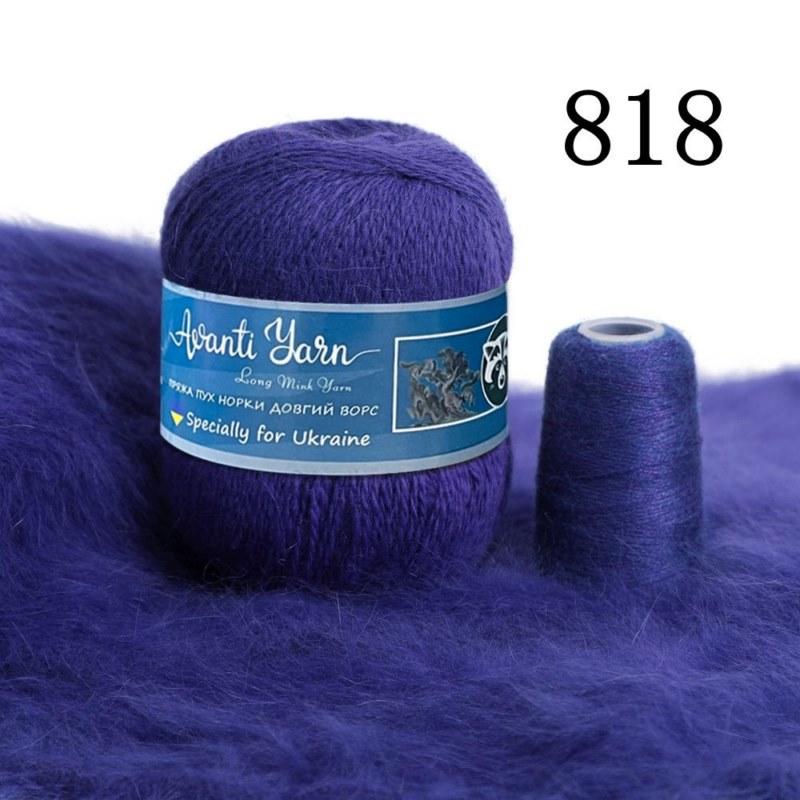 Пряжа Пух Норки 818 фіолетово-синій