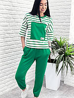 Жіночий спортивний костюм, двунитка (капучино, джинс, зелений, чорний) 42-44, 46-48