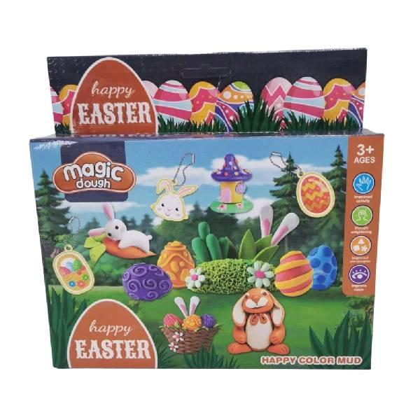 Набір тіста для ліплення 4 кольори з формочками Happy Easter