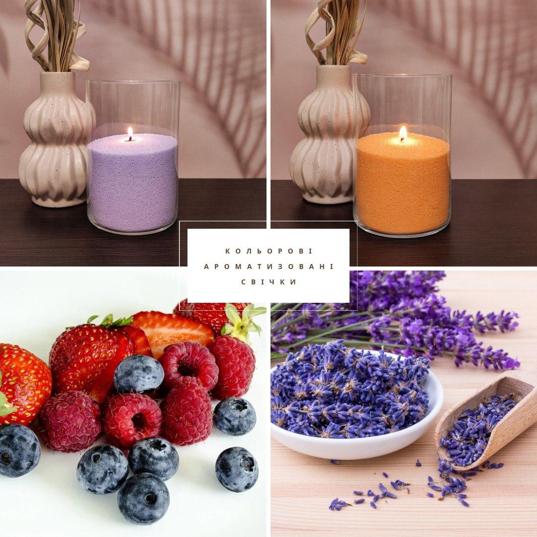 Кольорові ароматизовані насипні свічки 1 кг + 1 м фітиля, фото 1