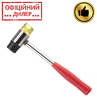 Молоток рихтовочный INTERTOOL HT-0238 (35мм, металлическая рукоятка, резиновый / полиуретановый сменные бойки)