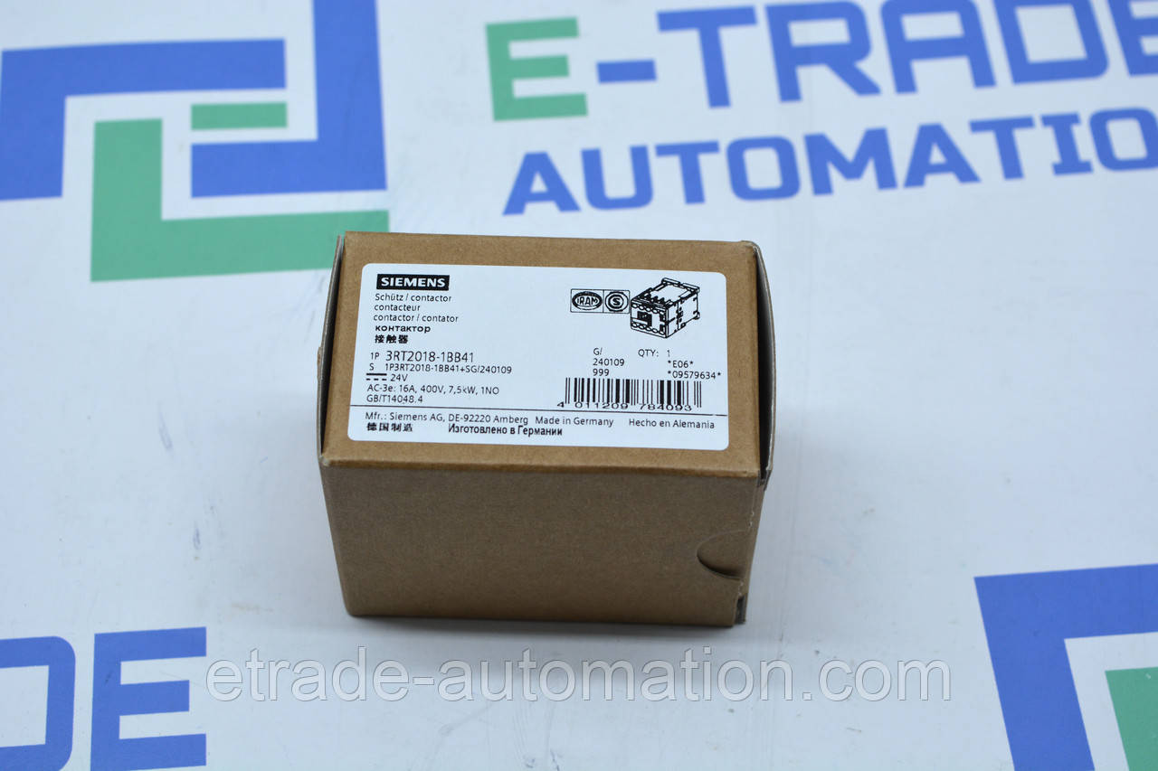 Контактор Siemens 3RT2018-1BB41