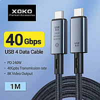 Кабель XOKO USB4.0 USB-C to USB-C 240W Fast Charging 8K/60Hz 40Gb/s 1м