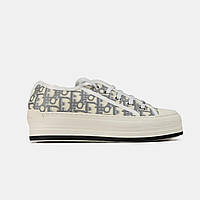 Кроссовки женские Dior B23  White Grey Platform Premium Вьетнам код 59710