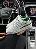 Жіночі кросівки Adidas Forum 84 Low White Green Yellow Адідас Форум білі з зеленим шкіряні на липучці осінь весна літо, фото 4