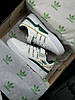 Жіночі кросівки Adidas Forum 84 Low White Green Yellow Адідас Форум білі з зеленим шкіряні на липучці осінь весна літо, фото 7