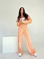 Женский стильный костюм двойка кофта+штаны ткань: велюр плюш Мод 1092
