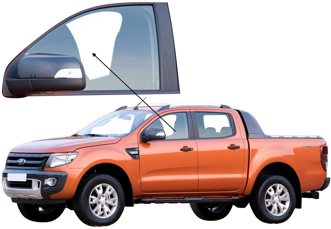 Бічне скло Ford Ranger T6 2012-2024 передніх дверей ліве