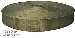 Стрічка ремінна стропа 50мм (50м/боб) хакі
