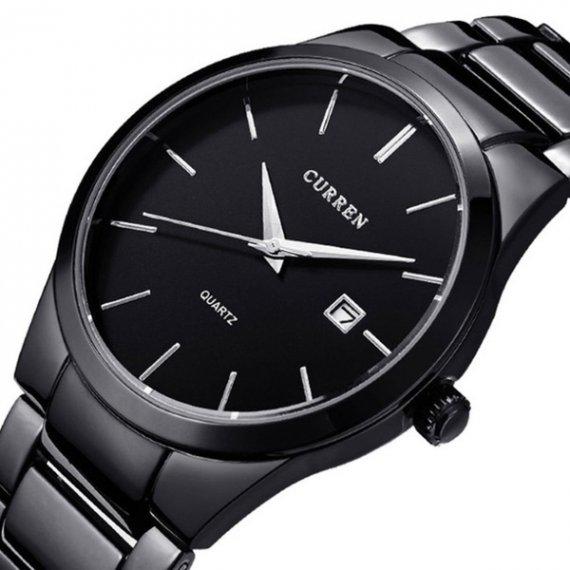 Чоловічий наручний класичний годинник Curren Adam (Чорний), фото 1