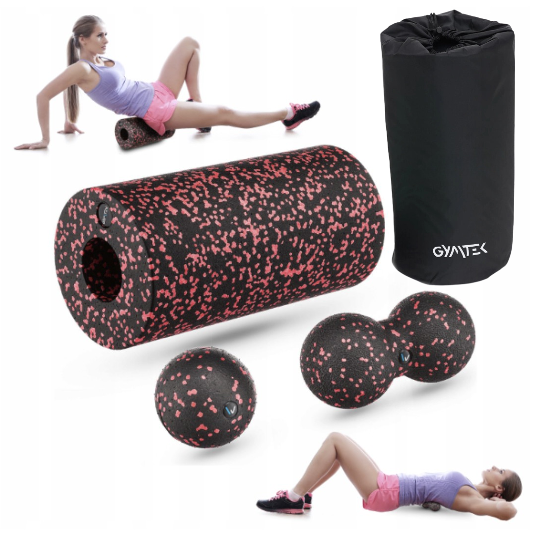 Набір масажерів Gymtek для йоги та фітнесу EPP чорно-червоний, фото 1
