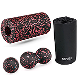 Набір масажерів Gymtek для йоги та фітнесу EPP чорно-червоний, фото 10