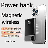 Бездротовий Повербанк MagSafe Power Bank для iPhone 10000mAh 20W Магсейф Павербанк з бездротовою зарядкою Q9