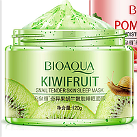 Ночная гелевая маска с киви и муцином улитки BIOAQUA Kiwifruit Snail Tender Skin Sleep Mask, 120 g.