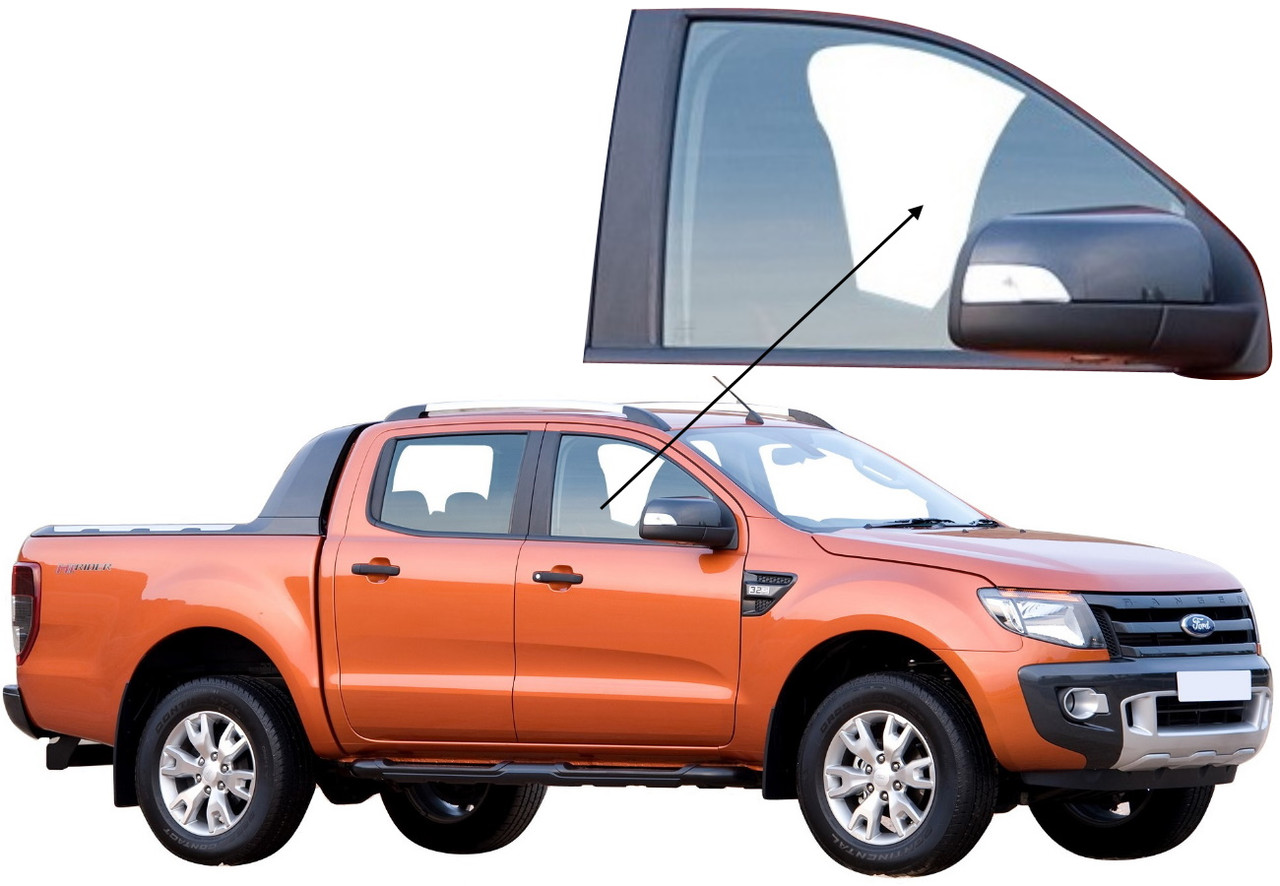 Бічне скло Ford Ranger T6 2012-2024 передніх дверей праве, фото 1