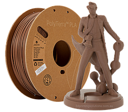 Пластик в котушці PLA PolyTerra 1,75 мм, Polymaker, 1кг Коричневий (Army Brown)