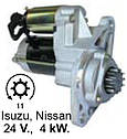 Стартер Hitachi ISUZU NKR, BOGDAN, NISSAN CABSTAR, фото 2