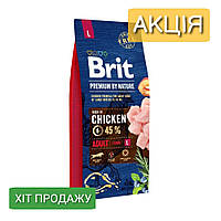 Корм сухий Brit Premium L для собак великих порід 15 кг / Бріт преміум Л для собак великих порід 15 кг