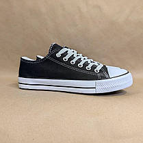 Черные кеды конверсы converse black женские подростковые унисекс тканевые летние текстиль, фото 4