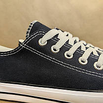 Черные кеды конверсы converse black женские подростковые унисекс тканевые летние текстиль, фото 5