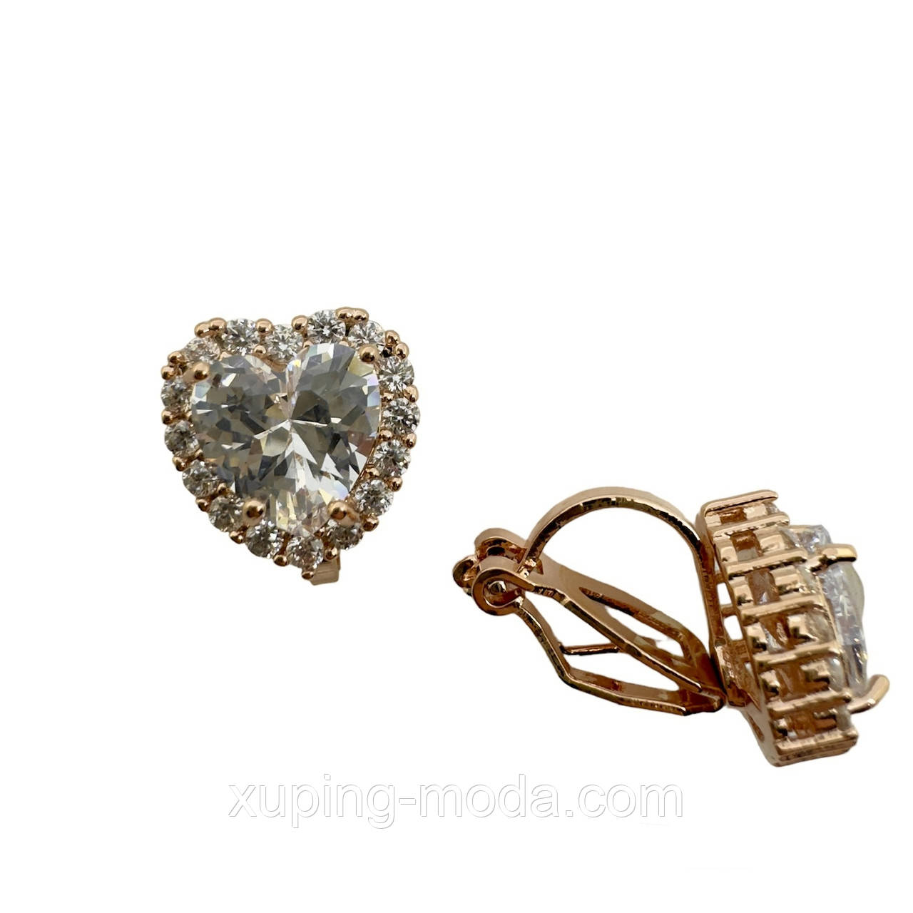 Сережки кліпси. 11 мм. Рожеве золото, фото 1