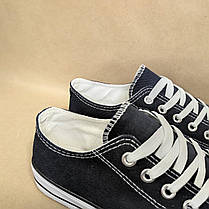 Черные кеды конверсы converse black женские подростковые унисекс тканевые летние текстиль, фото 6