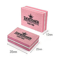 Баф прямоугольный мини Designer Professional, 3.5 см, 100/180, Розовый