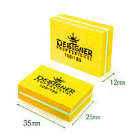 Баф прямоугольный мини Designer Professional, 3.5 см, 100/180, Желтый