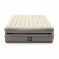 Двоспальне надувне ліжко intex 64164, сіре якісне надувне ліжко з вбудованим електронасосом