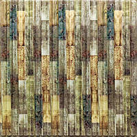 Декоративні 3д панелі для стін що миються мікс бамбук 700х700х8.5мм Самоклеючі ПВХ 3 D панелі