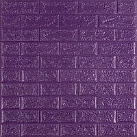 Моющиеся декоративные 3д панели для стен Кирпич 700х770х5мм Самоклеящиеся ПВХ 3 D панели цвет Фиолетовый