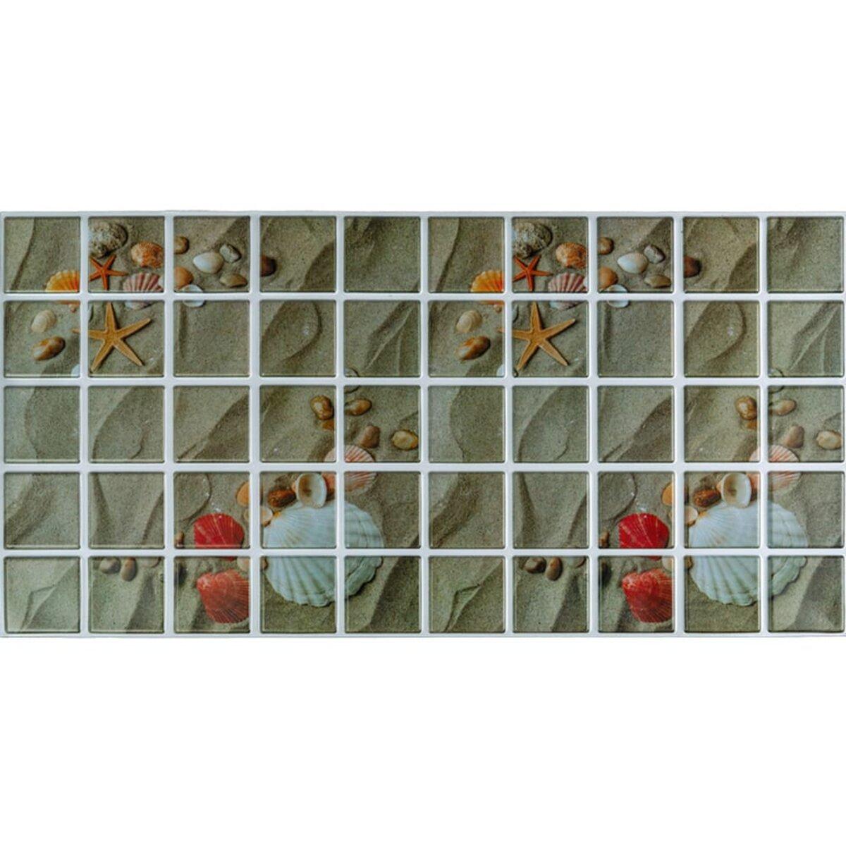 Моющиеся декоративные 3д панели для стен мозаика ракушки 960*480*4мм Самоклеящиеся ПВХ 3 D панели - фото 1 - id-p2133638903