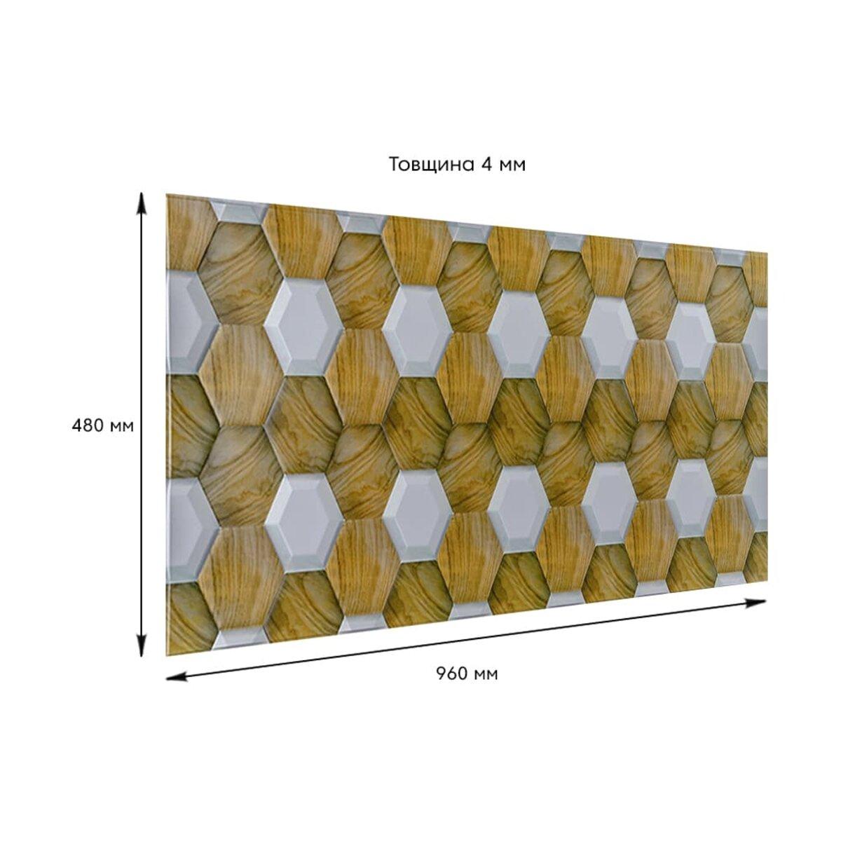 Моющиеся декоративные 3д панели для стен бело-коричневые 960*480*4мм Самоклеящиеся ПВХ 3 D панели - фото 3 - id-p2133638904