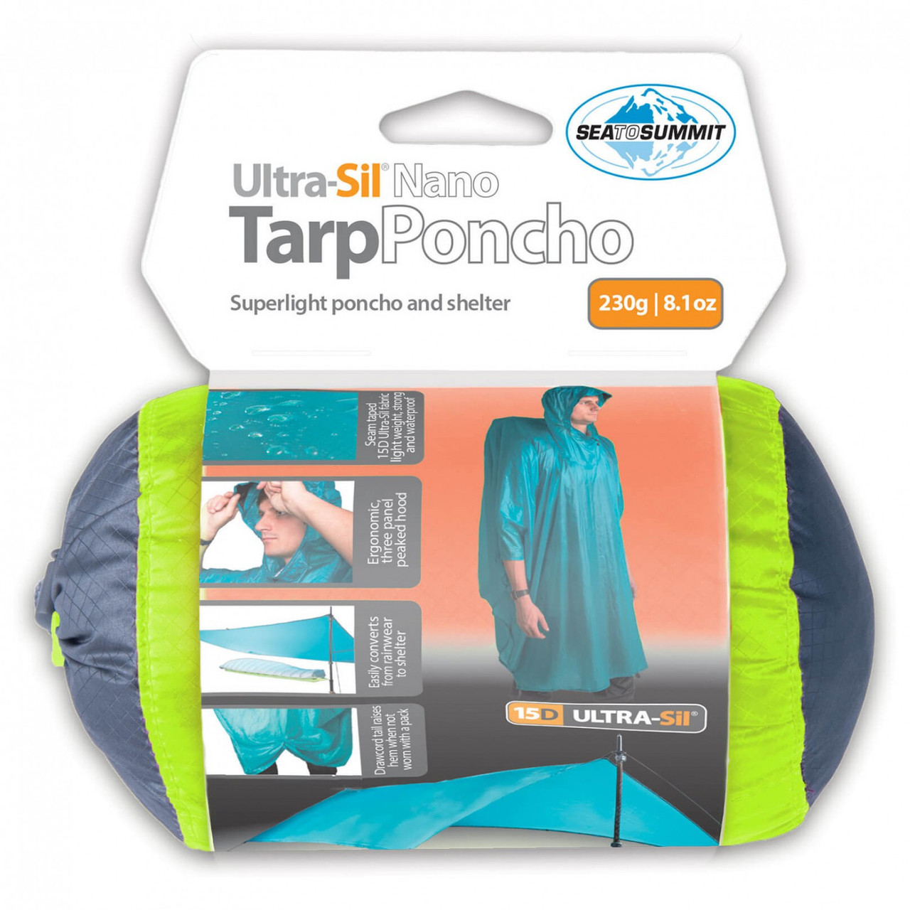 Дощовик пончо-тент Sea To Summit Ultra-Sil Nano Tarp Poncho Lime (Lime)