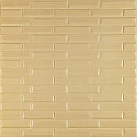 Моющиеся декоративные 3д панели для стен кладка желто-песочная 700х770х7мм Самоклеящиеся ПВХ 3 D панели