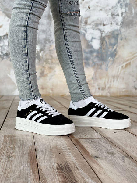 Adidas Gazelle Bold Platform Black White Rare