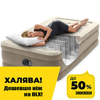 Надувне односпальне ліжко Intex (99-191-46см, з вбудованим електронасосом 220В) 64426