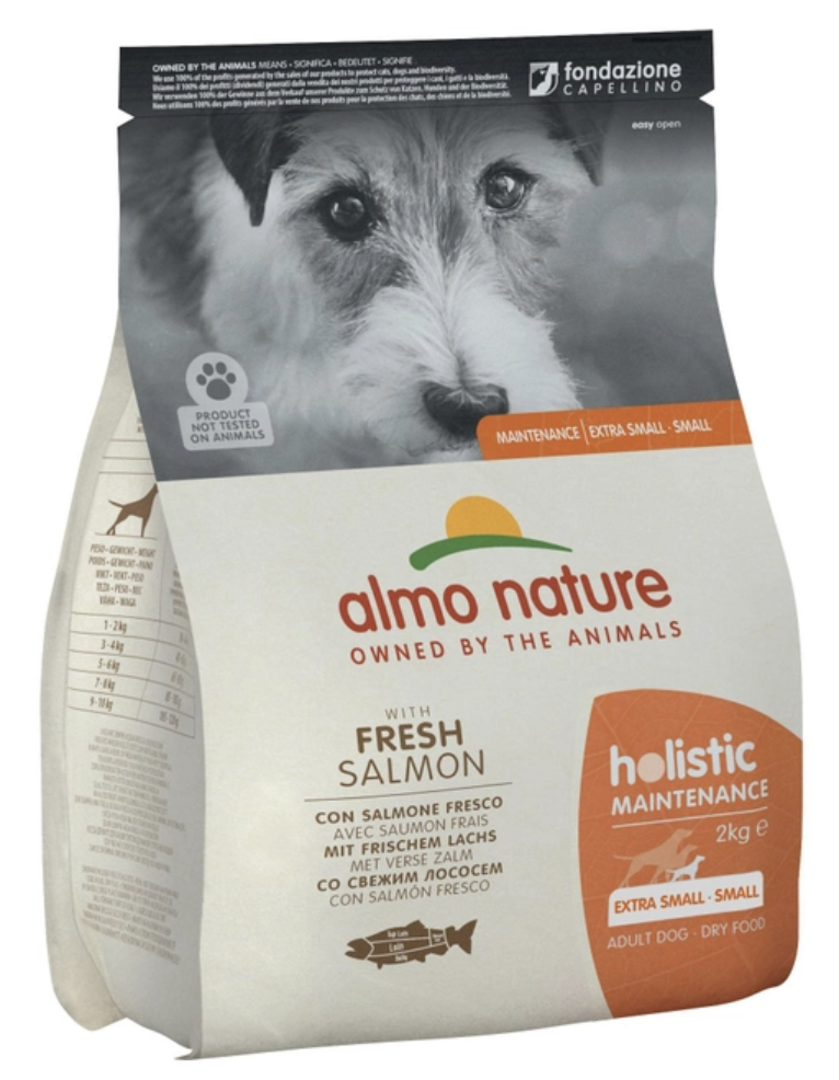 Сухий корм для собак маленьких порід Almo Nature Holistic Dog XS-S лососем 2 кг