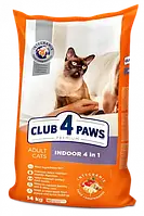Клуб 4 лапи Premium Indoor 4 in 1 з куркою для дорослих кішок що мешкають у приміщенні 14 кг