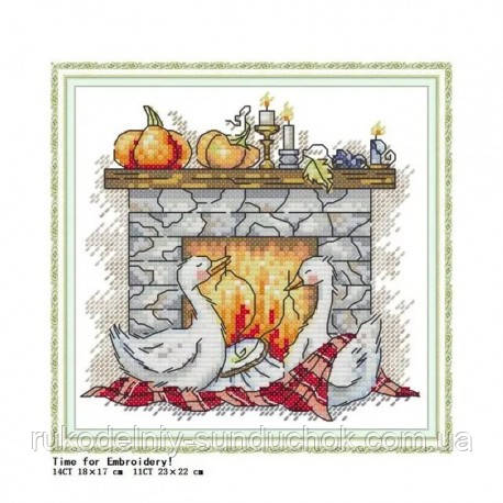 Набір для вишивання хрестиком з друкованою схемою на тканині Joy Sunday Час для вишивання DA847, фото 1