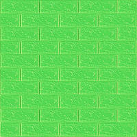 Моющиеся декоративные 3д панели для стен Кирпич 700х770х3мм Самоклеящиеся ПВХ 3 D панели цвет Зеленый