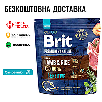 Сухой корм Brit Premium Dog Sensitive Lamb для собак с чувствительным пищеварением, с ягненком, 1 кг