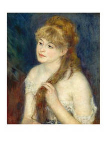 Открытка Pierre-Auguste Renoir - Young Woman Braiding her Hair, 1876